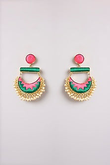Multi-Colored Seed Pearl Dangler Earrings