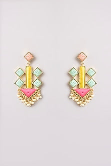 Multi-Colored Seed Pearl Dangler Earrings