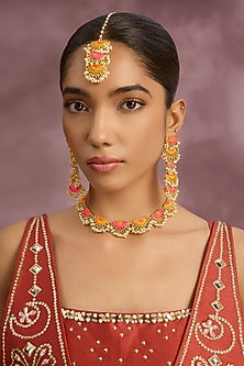 Multi-Colored Stone & Silk Thread Necklace Set