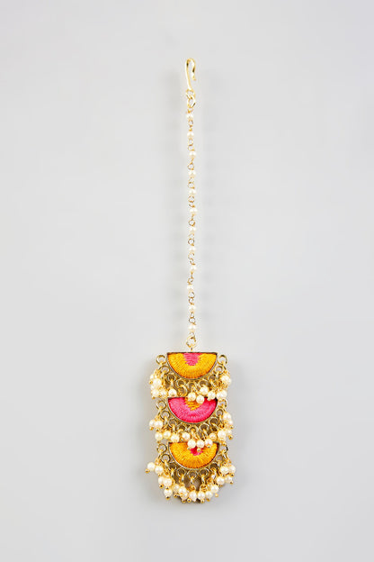 Multi-Colored Stone & Silk Thread Necklace Set