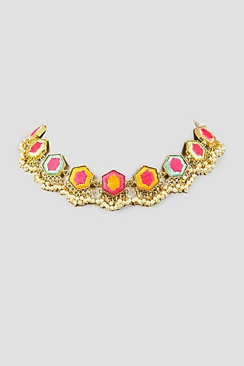 Multi-Colored Stone & Silk Thread Necklace