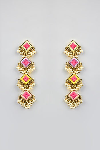 Multi-Colored Silk Thread Embroidered Necklace Set