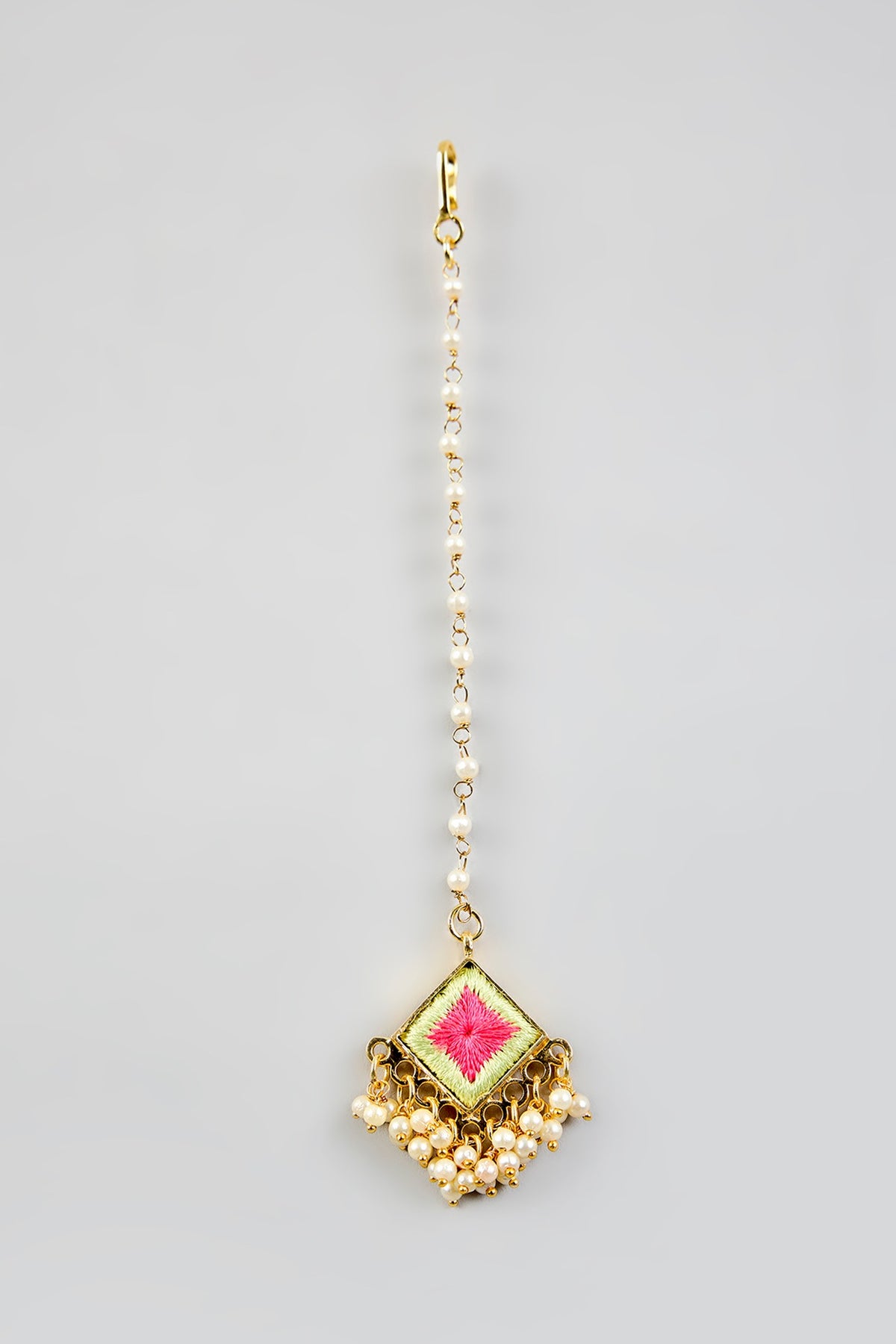 Multi-Colored Silk Thread Embroidered Necklace Set