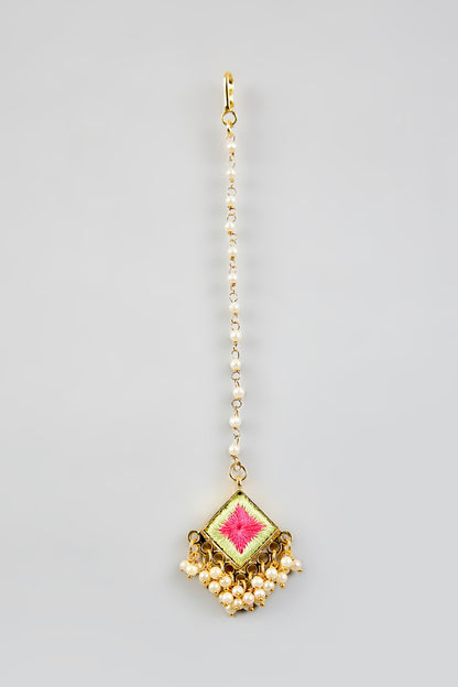 Multi-Colored Silk Thread Embroidered Necklace Set