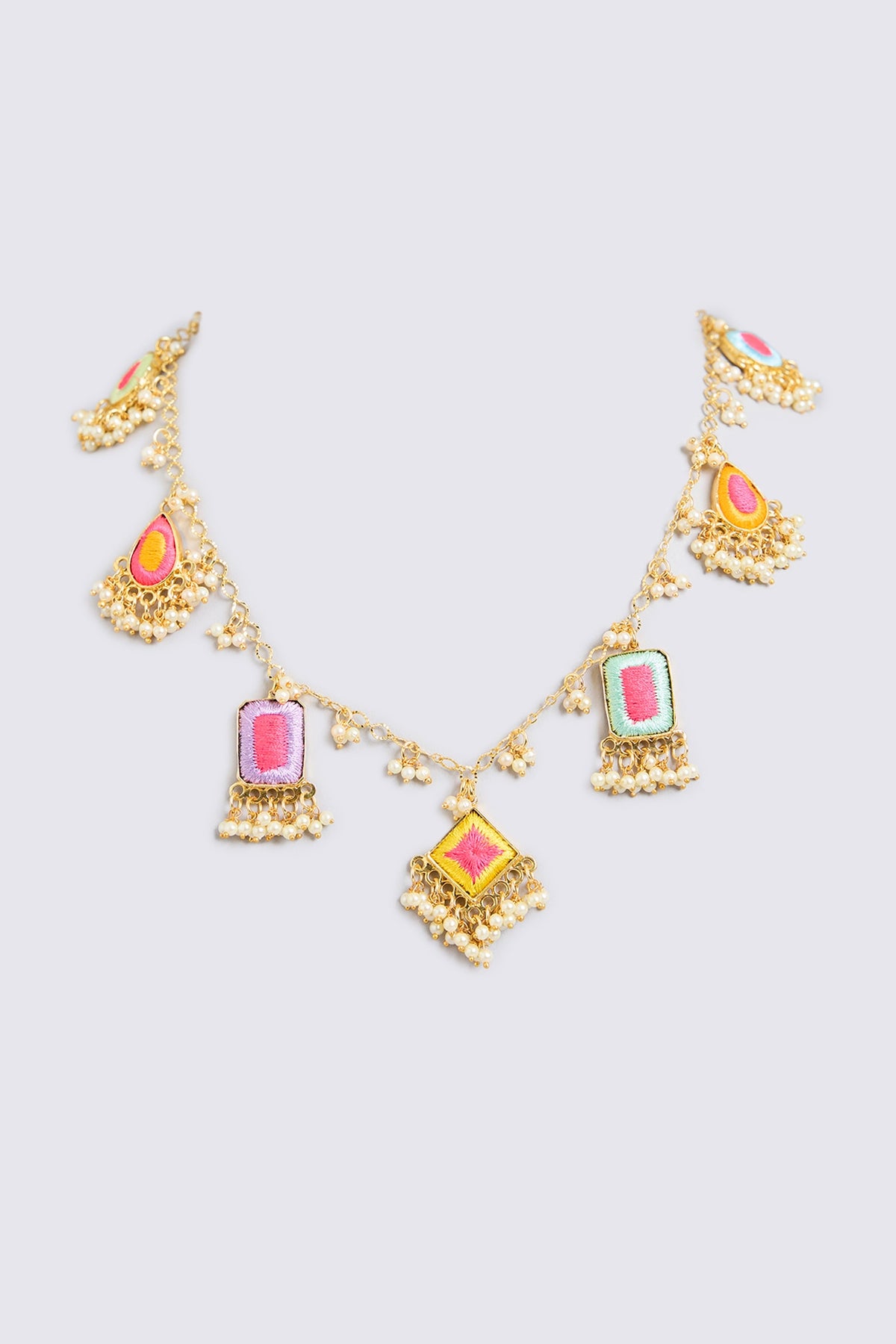Multi-Colored Mixed Metal Necklace