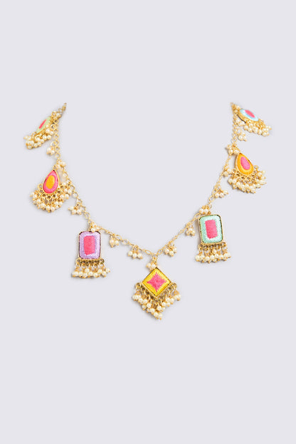 Multi-Colored Mixed Metal Necklace