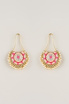 Multi-Colored Pearl Beaded Dangler Earrings