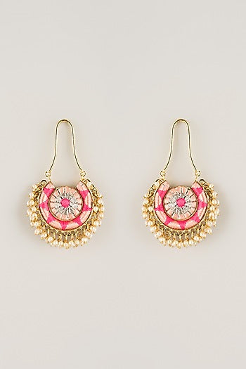 Multi-Colored Pearl Beaded Dangler Earrings