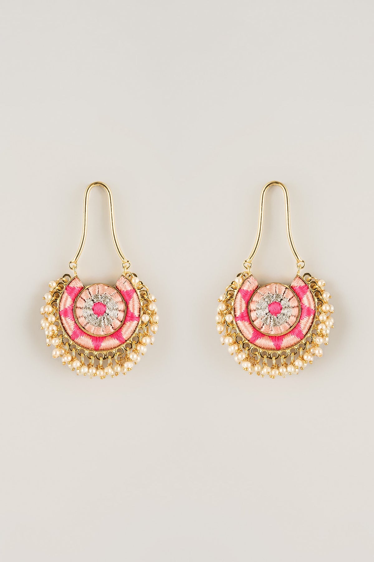 Multi-Colored Pearl Beaded Dangler Earrings