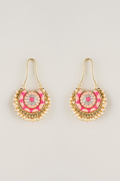 Multi-Colored Pearl Beaded Dangler Earrings