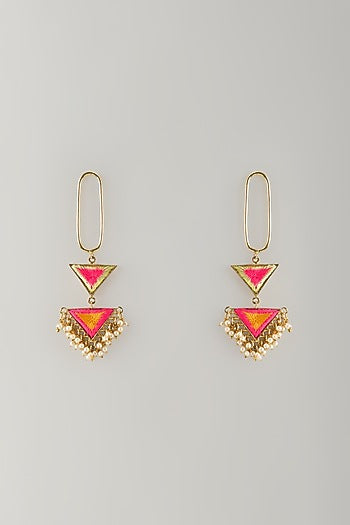 Multi-Colored Stone & Silk Thread Dangler Earrings