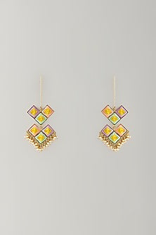 Multi-Colored Stone & Silk Thread Dangler Earrings