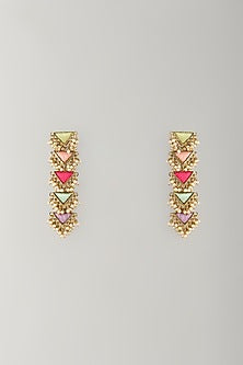 Multi-Colored Stone & Silk Thread Dangler Earrings