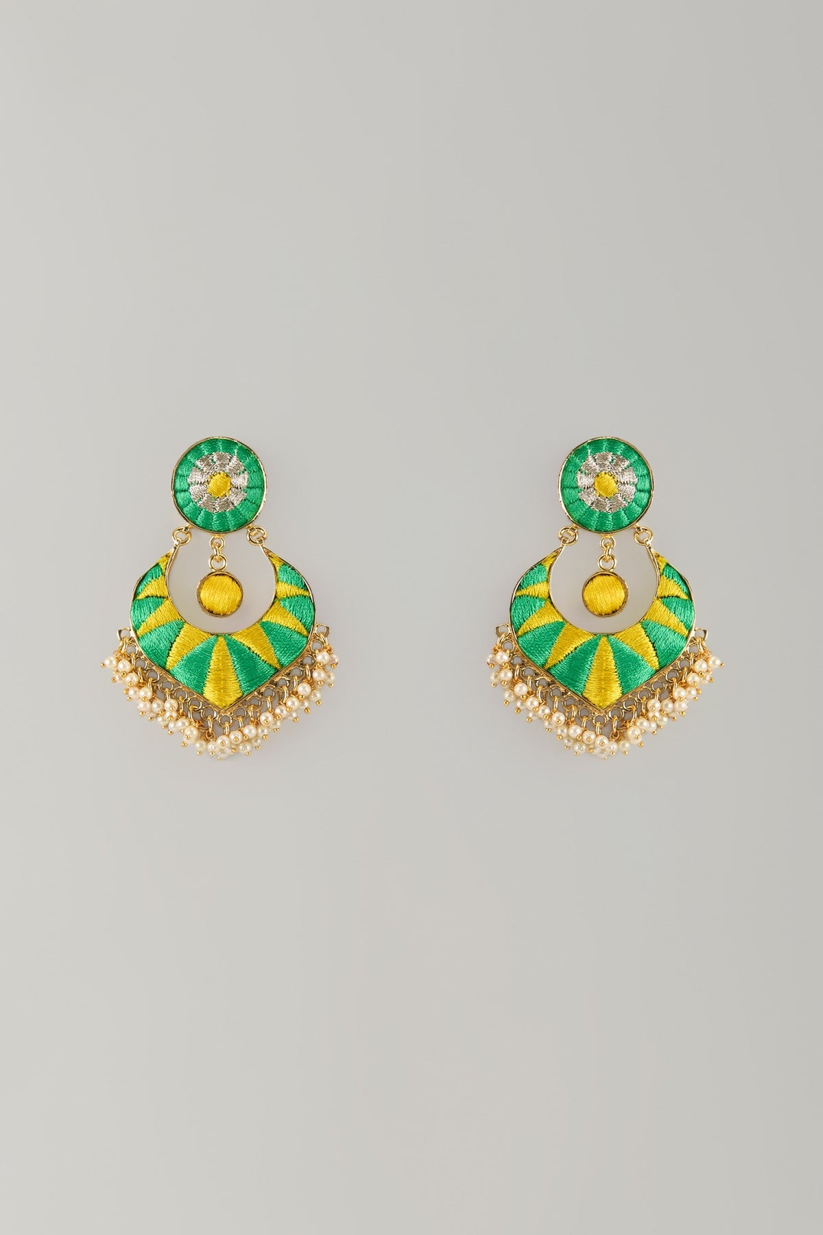 Multi-Colored Stone & Silk Thread Dangler Earrings