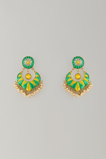 Multi-Colored Stone & Silk Thread Dangler Earrings