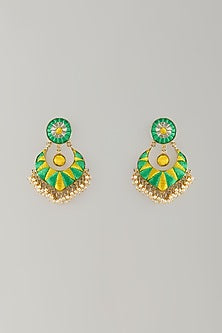 Multi-Colored Stone & Silk Thread Dangler Earrings