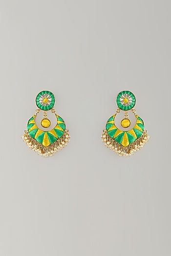 Multi-Colored Stone & Silk Thread Dangler Earrings
