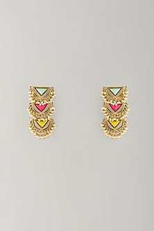 Multi-Colored Stone & Silk Thread Dangler Earrings