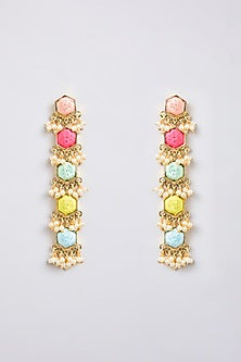 Multi-Colored Mixed Metal Dangler Earrings