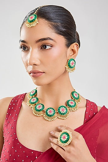 Multi-Colored Mixed Metal Necklace Set