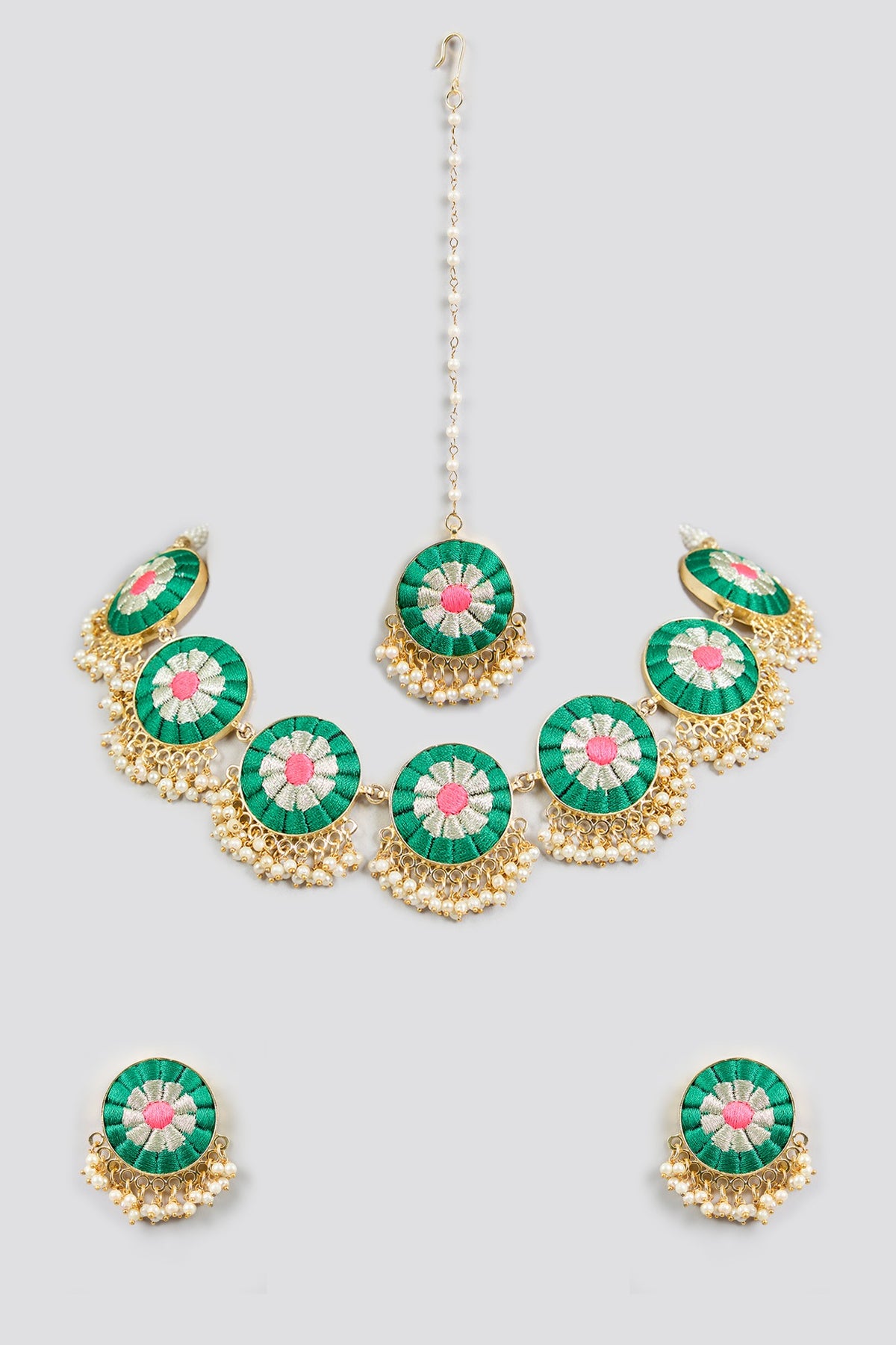 Multi-Colored Mixed Metal Necklace Set