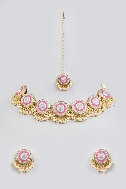 Multi-Colored Mixed Metal Necklace Set