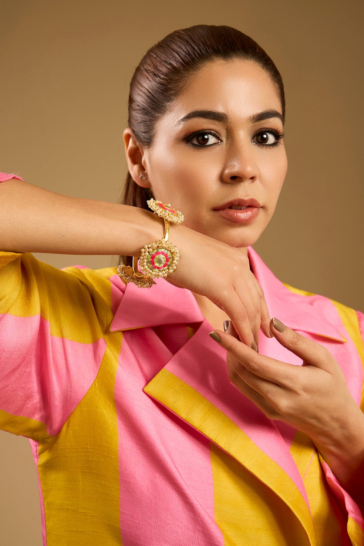 Multi-Colored Stone & Silk Thread Bangle