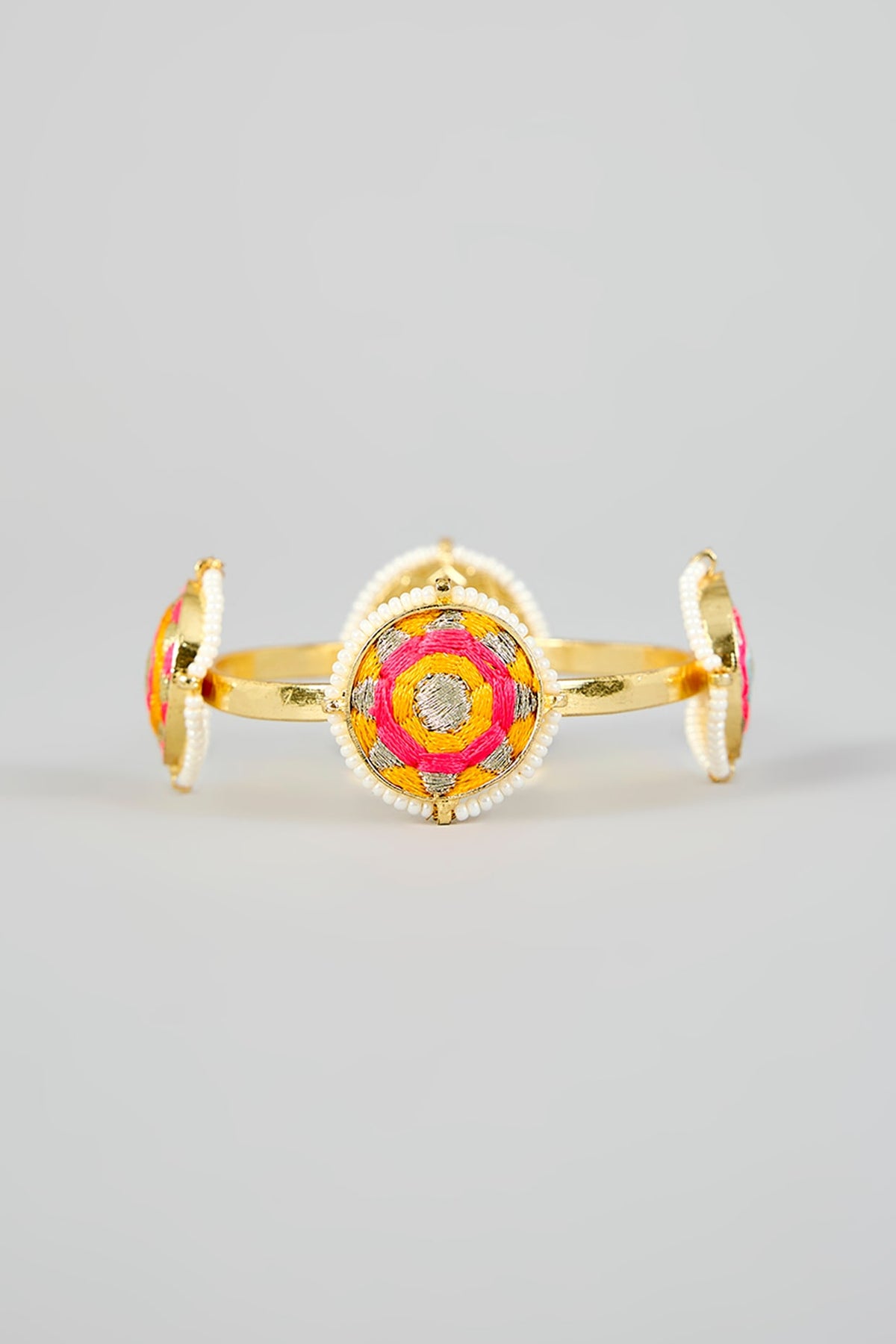 Multi-Colored Silk Thread Embroidered Bangle
