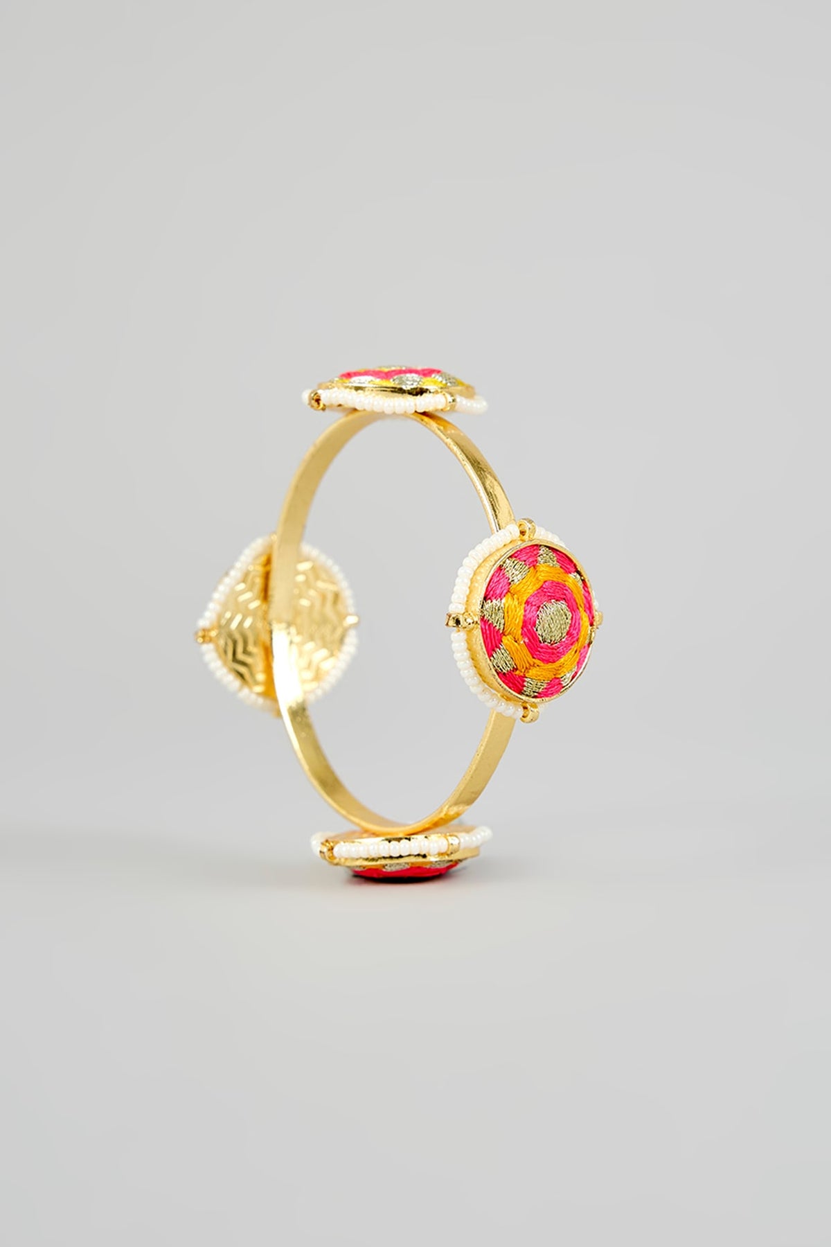 Multi-Colored Silk Thread Embroidered Bangle