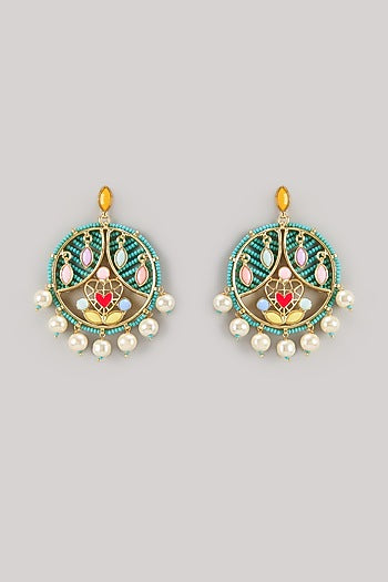 Multi-Colored Beaded Dangler Earrings
