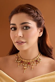 Gold Finish Choker Necklace