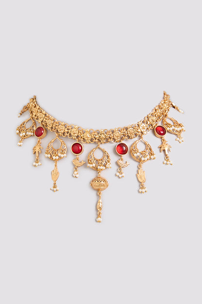 Gold Finish Choker Necklace