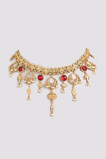 Gold Finish Choker Necklace