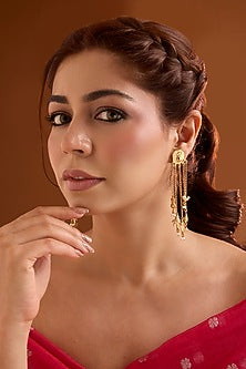 Gold Finish Dangler Earrings