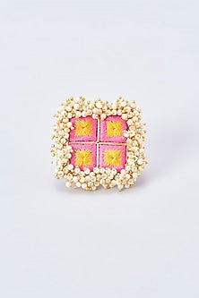 Gold Finish Embroidered Ring