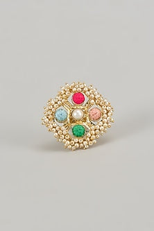 Gold Plated Pastel Enameled Ring