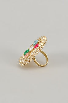 Gold Plated Pastel Enameled Ring