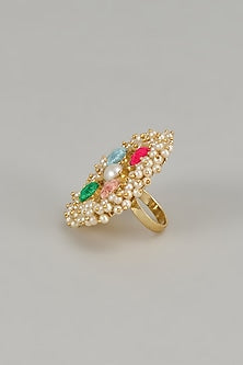 Gold Plated Pastel Enameled Ring
