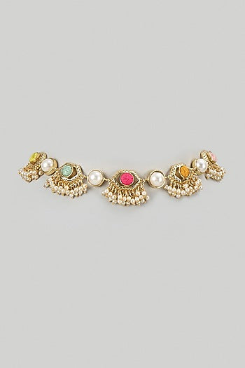 Gold Plated Multi-Colored Enameled Choker Necklace
