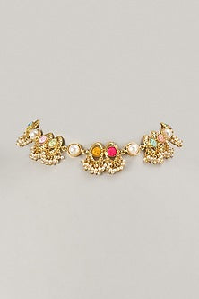 Gold Plated Saffron Enameling Necklace