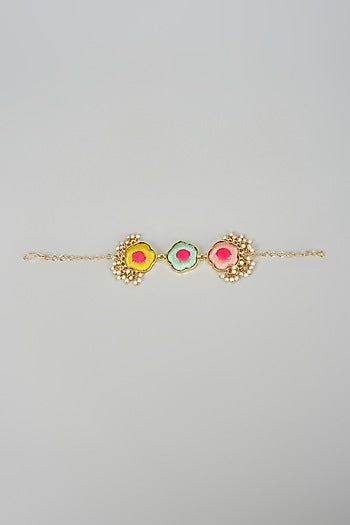 Gold Plated Multi-Colored Enameled Necklace Set
