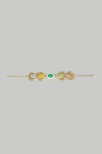 Gold Plated Multi-Colored Enameled Necklace Set