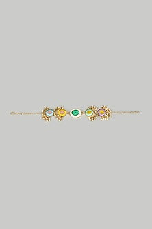 Gold Plated Multi-Colored Enameled Necklace Set