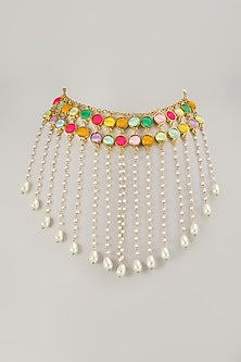 Gold Plated Multi-Colored Enameled Viel Necklace