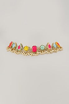 Gold Plated Multi-Colored Enameled Choker Necklace