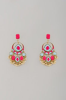 Gold Finish Silk Thread Embellished Dangler Earrings