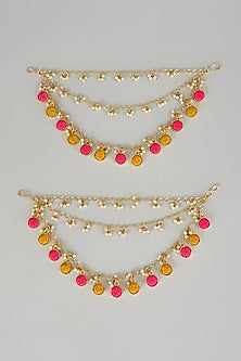 Matte Gold Finish Brass Earchains