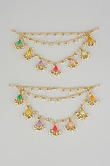 Matte Gold Finish Brass Earchains