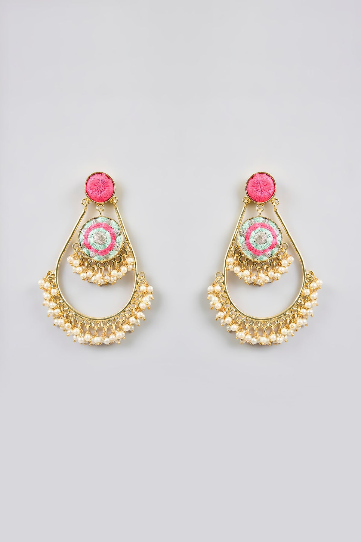 Multi-Colored Mixed Metal Dangler Earrings