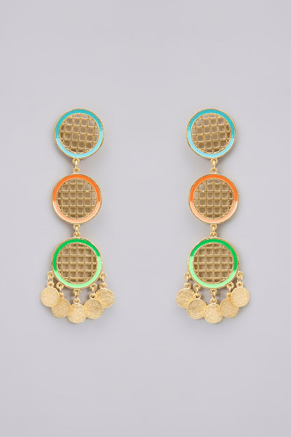 Gold Plated Pearl Dangler Earrings